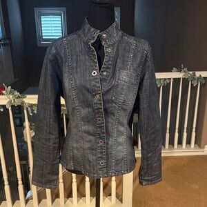 Chico's Platinum Dark Denim Jacket M
